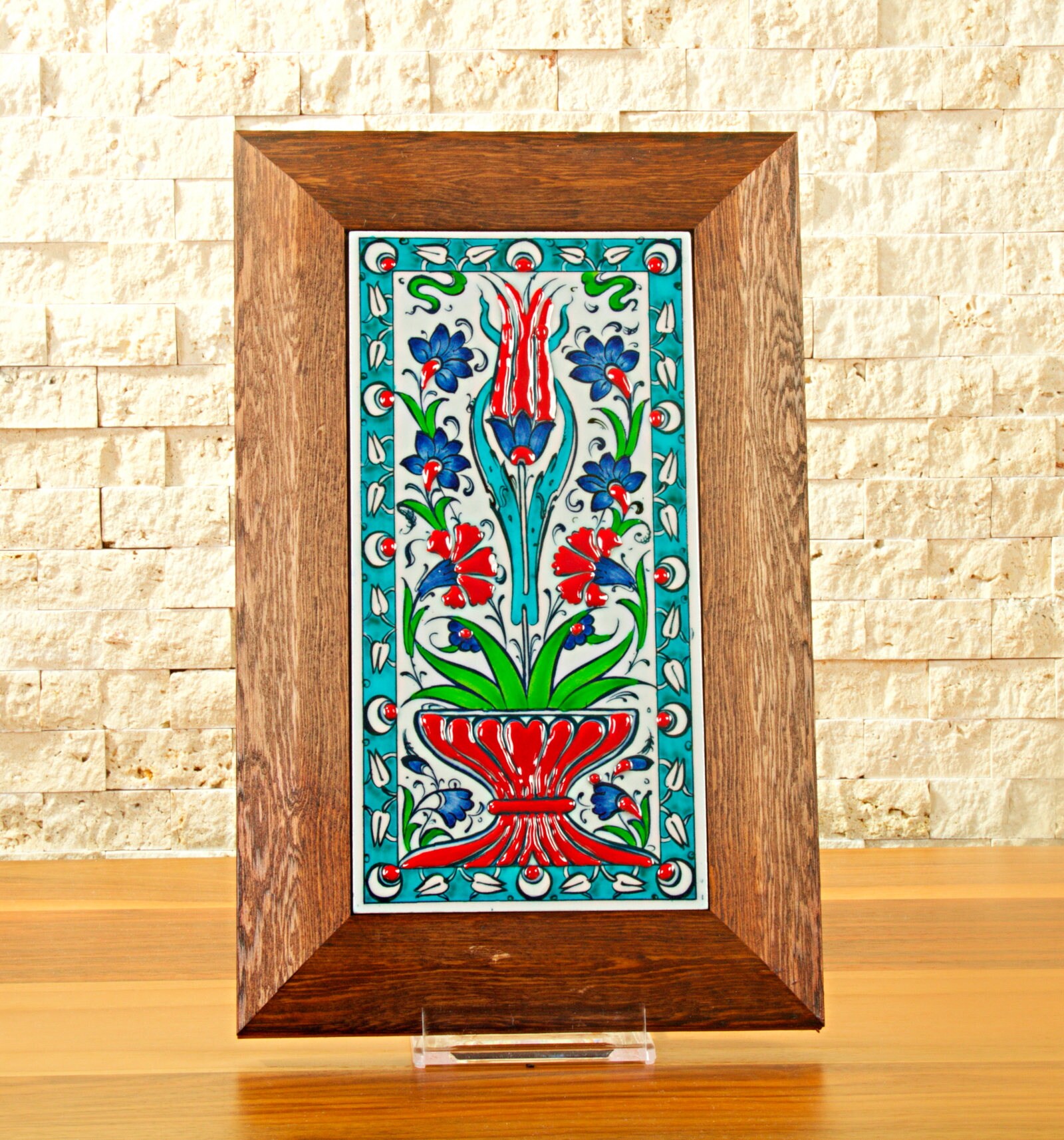 Handmade Handpainted Turkish Ottoman Design Wall Art Ceramic Etsy