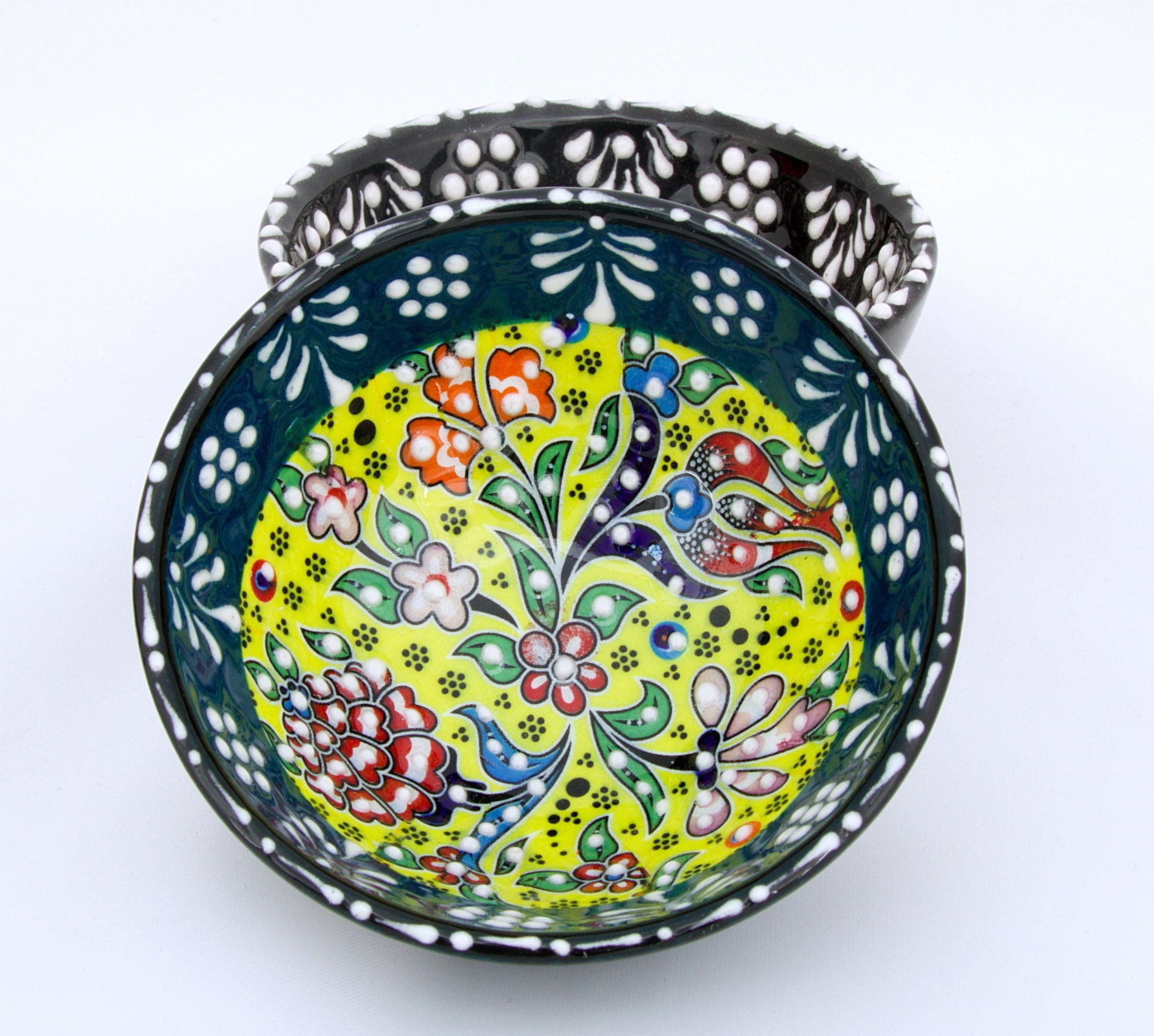 Handmade Turkish Ottoman Ceramic Colourful 6 Pieces Nut Bowls Etsy