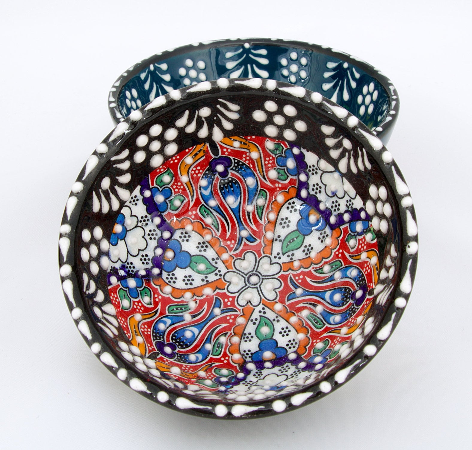 Handmade Turkish Ottoman Ceramic Colourful 6 Pieces Nut Bowls Etsy