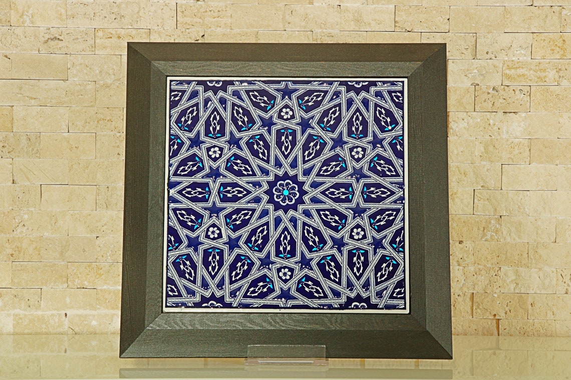 Handmade Handpainted Turkish Ottoman Design Wall Art Ceramic Etsy