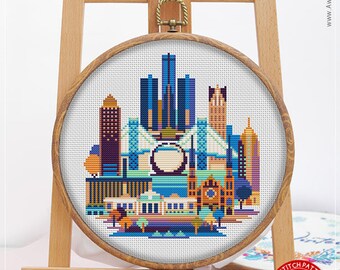 Detroit Cross Stitch Etsy