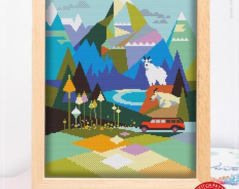 Cross Stitch World Stitching Cross Stitch Designs Cross Designs Glacier National Park #K333 Cross Stitch Kit Stitch Design