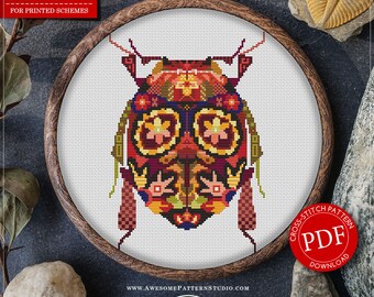 Needlepoint Funny Animals Cross Stitch Patterns Cross Stitch Embroidery Cross Stitch World Mandala Bug #K640 Cross Stitch Embroidery Kit