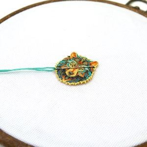 Mandala Wolf Needle Minder – Cute Needle Minder Gift for Crafters NM031 image 8
