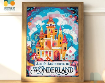 Alice's Adventures in Wonderland Castle Diamond Painting Kit - Modern Diamond Painting 5d Diamond Painting Art, DS2903