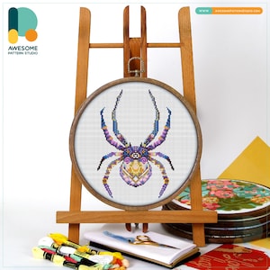 Mandala Spider CS306, Counted Cross Stitch Pattern KIT and PDF | Pdf Pattern Download | Embroidery Stitches | Cross Stitch Embroidery