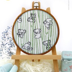 Koalas in Bamboo Embroidery Kit and Pattern: 3D Embroidery Art for Adult Crafts, Perfect Gift for Her