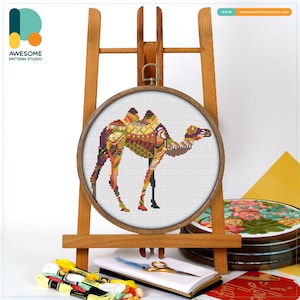 Mandala Camel CS285, Counted Cross Stitch Pattern KIT and PDF | Cross Pattern | Pattern Instant Download | Stitch Patterns | Needlepoint