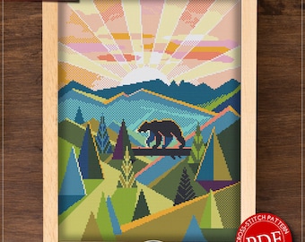 Great Smoky Mountains National Park  #P418 Cross Stitch Embroidery PDF Pattern Download | Cross Stitch Patterns | Cross Stitch World