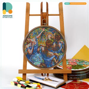 Blue Dancers By Edgar Degas Cross Stitch Pattern and Kit, Modern Needlework Art, Embroidery Sampler, CS2269