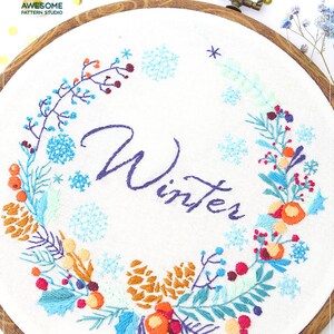 Winter Embroidery EM005, Embroidery Pattern KIT and PDF | Sewing Kit ...