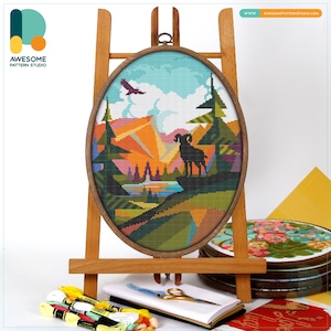 Rocky Mountain National Park CS422, Counted Cross Stitch Pattern KIT and PDF | Cross Stitch Embroidery | Stitching | Stitch Design