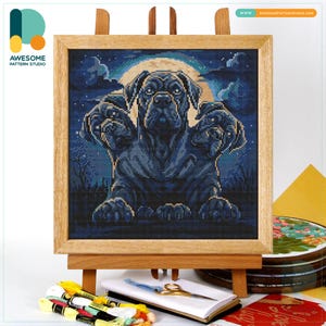 Cerberus Dog Cross Stitch Pattern and Kit - Modern Needlework Art, Funny Cross Stitch Embroidery Sampler, CS2519