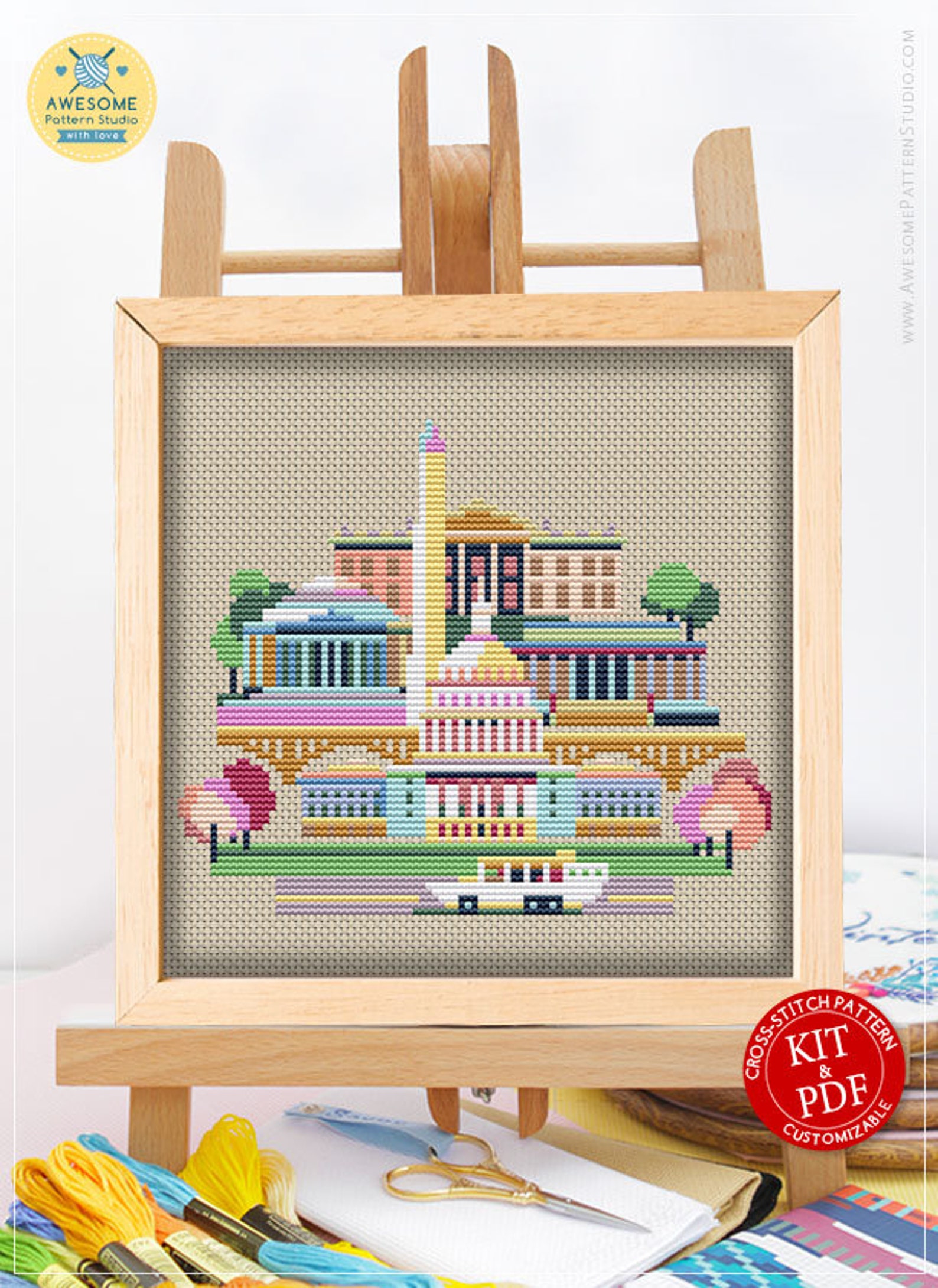 Washington DC CS083 Counted Cross Stitch Pattern KIT and PDF Etsy