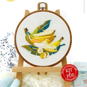 Banana Embroidery Kit and Pattern - Modern Embroidery Art for Adult Crafts, Perfect Gift for Her