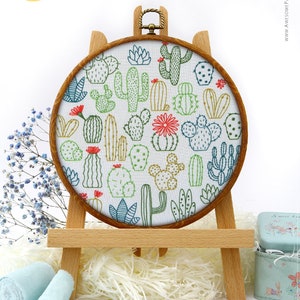 Cactuses Embroidery Kit and Pattern - Modern Embroidery Art for Boho Decor or Adult Crafts