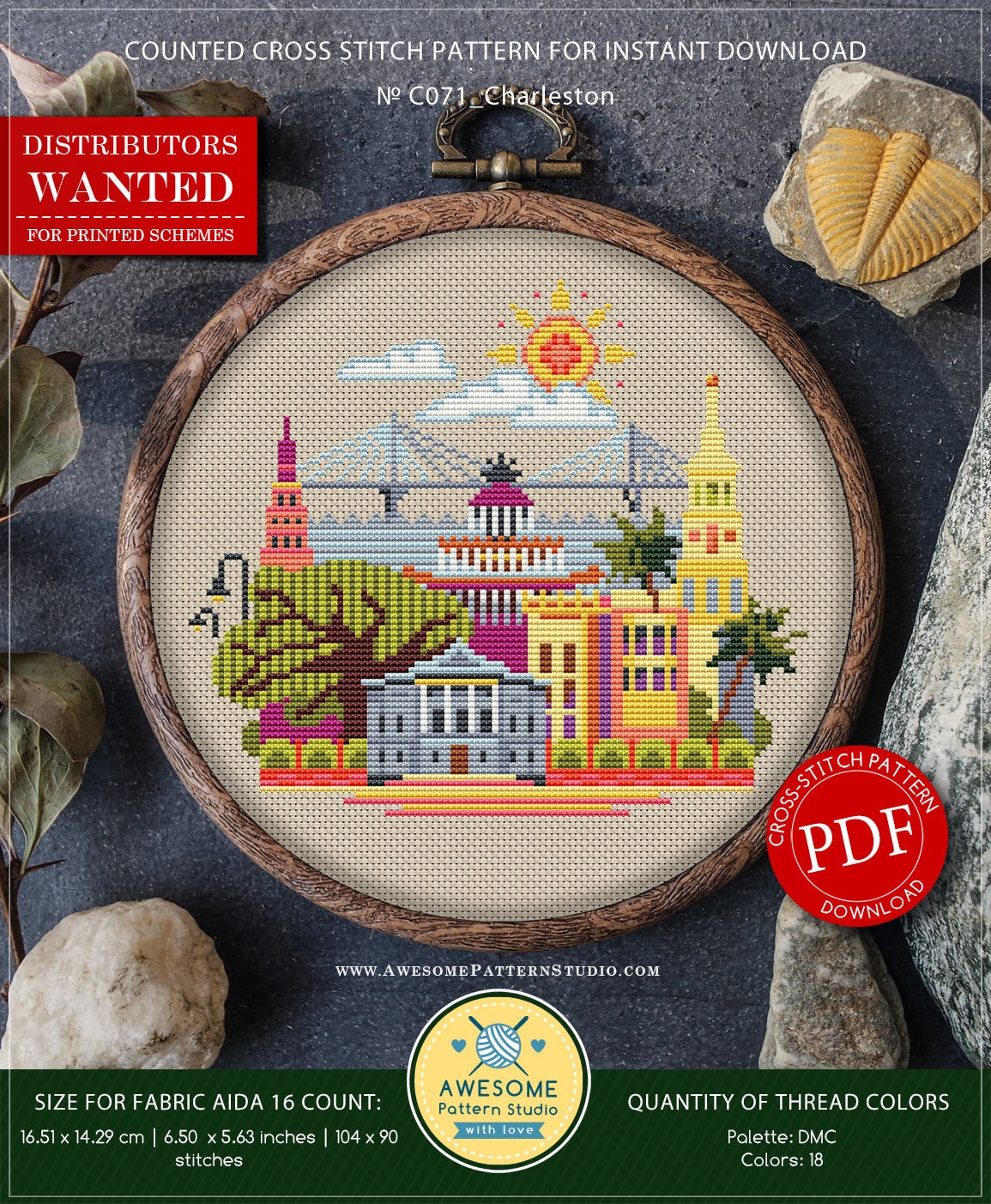 Sewing & Needlecraft South Carolina Cross Stitch Pattern United States