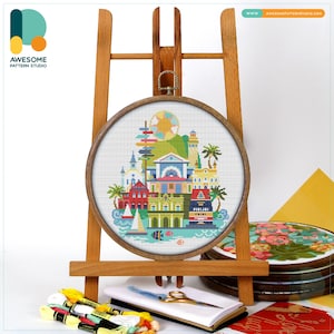 Key West CS358, Counted Cross Stitch Pattern KIT and PDF | Embroidery | Stitch Design | Cross Designs | Embroidery Stitches