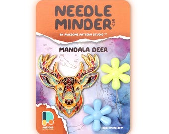 Mandala Deer Needle Minder – Woodland Magnetic Needle Holder for Cross Stitch & Embroidery NM078