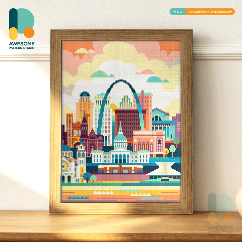 St. Louis, USA Diamond Painting Kit - Modern Diamond Painting 5d Diamond Painting Art for Mosaic Kit Lovers, DS082 image 1