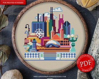 Chicago #P077 Cross Stitch Embroidery Pattern Download | Cross Stitch Kits | Needlepoint Kits | Cross Pattern | Stitch Patterns