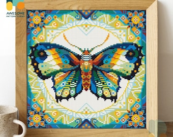 Mandala Butterfly Diamond Painting Kit: Modern Diamond Painting 5d Diamond Painting Art for Mosaic Kit Sampler Enthusiasts, DS560