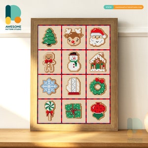 Collezione Biscotti di Natale DS2047, KIT fai da te per pittura diamante / Kit pittura diamante / Kit arte diamante per adulti / Tutti gli articoli inclusi