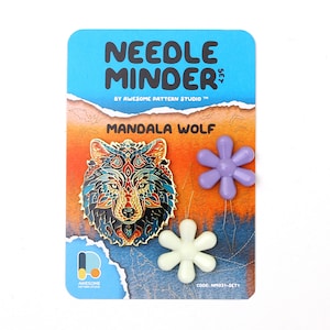 Mandala Wolf Needle Minder – Cute Needle Minder Gift for Crafters NM031 Set #1