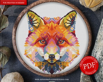 Mandala Fox #P619 Embroidery Cross Stitch PDF Pattern Download | Cross Stitch Patterns | Embroidery Kits | Cross Pattern | How To Embroider