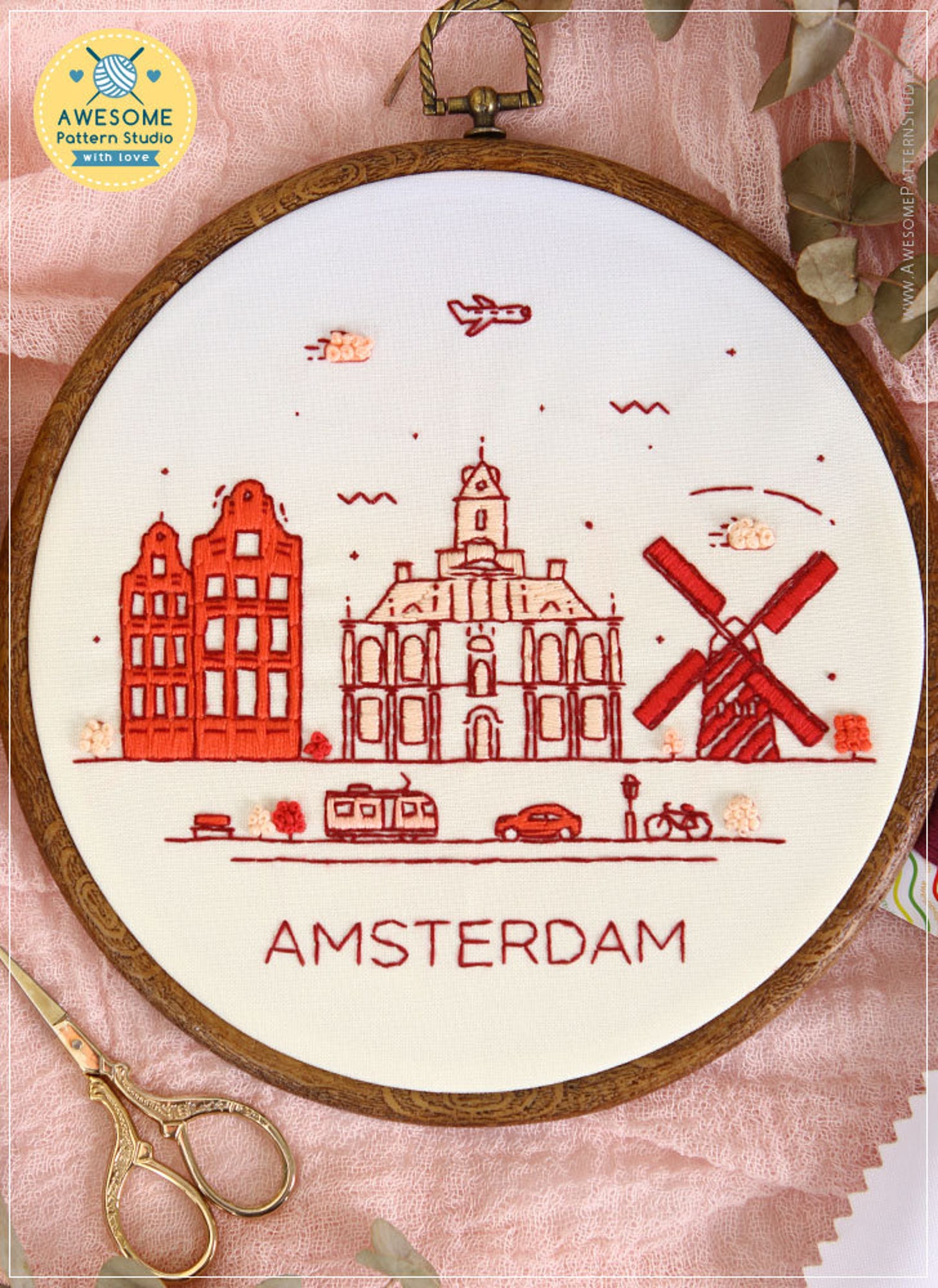 Amsterdam netherlands embroidery em168 embroidery sybju kit  etsy Amsterdam netherlands embroidery em168 embroidery sybju kit  etsy