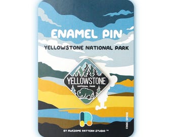 Enamel Pin - Yellowstone National Park. Hard Enamel Pin, Enamel Pin Display, Pinback Button, Stick Pins,  Lapel Pin, Acrylic Pin, EP056