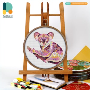 Mandala Koala CS571, Counted Cross Stitch Pattern KIT and PDF | Embroidery | Cross Stitch Embroidery | Pdf Pattern Download