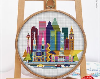 Denver CS146, Counted Cross Stitch Pattern KIT and PDF | Pattern Download | Cross Pattern | Stitch Patterns | Embroidery Kits