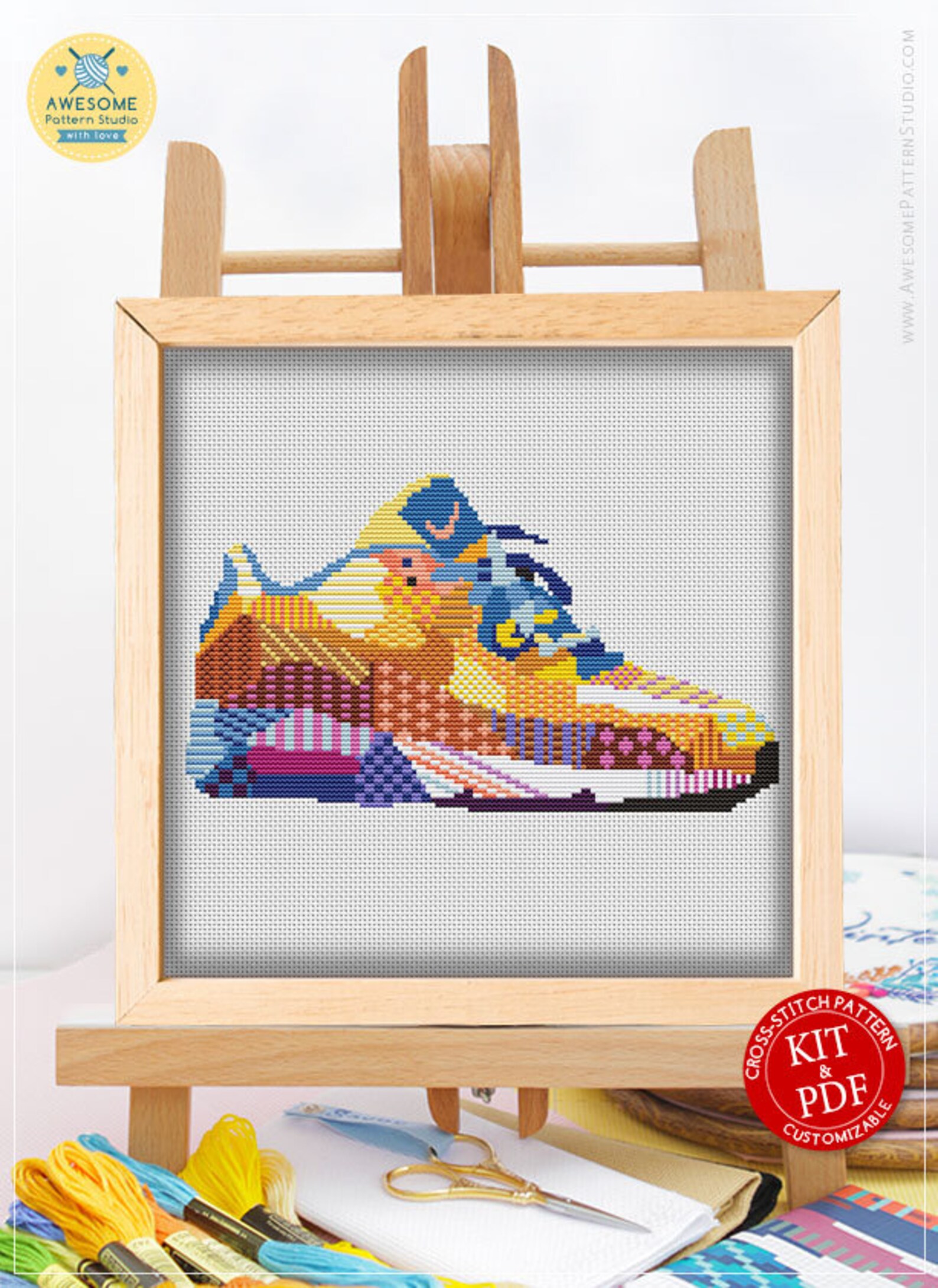 Nike Shoe CS501 Counted Cross Stitch Pattern KIT and PDF Etsy