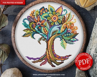 Mandala Tree of Life #P256 Embroidery Cross Stitch Pattern Instant Download | Cross Stitch Patterns | Cross Stitch World | Cross Pattern