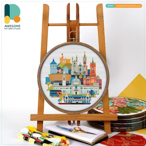 Cardiff, Wales, United Kingdom Cross Stitch Pattern and Kit - Modern Cross Stitch Needlework Art for Embroidery Lovers, CS261