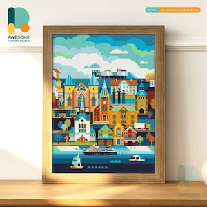 Stavanger Norway DS069, Diamond Painting DIY KIT | Europe | Pattern | Country