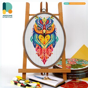 Mandala Parrot CS441, Counted Cross Stitch Pattern KIT and PDF | Cross Pattern | Stitch Design | Pattern Instant Download | Cross Pattern
