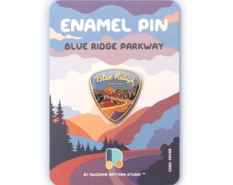 Blue Ridge Parkway Enamel Pin – Hard Enamel Scenic Lapel Pin, Mountain Road Brooch, Travel Souvenir Jewelry, Nature Lover Gift EP098