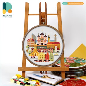 Tallinn, Estonia, Europe Cross Stitch Pattern and Kit - Modern Needlework Art for Embroidery Sampler Lovers, CS1197