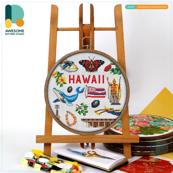 Hawaii Cross Stitch Etsy