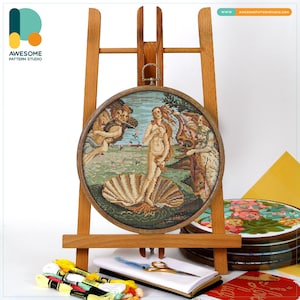 The Birth of Venus By Sandro Botticelli Cross Stitch Kit and Pattern - Modern Needlework Art and Embroidery Sampler, CS2218