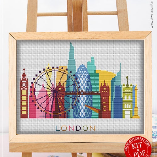 A3 London Dark P348 Cross Stitch Embroidery Pattern Download Etsy