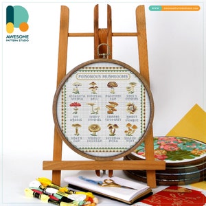 Poisonous Mushrooms CS1979, Counted Cross Stitch Pattern KIT and PDF | Embroidery Pdf Pattern Download | Cross Stitch Kits