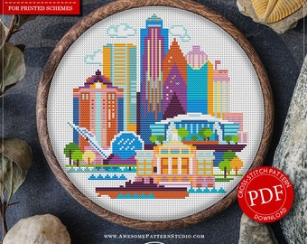 Houston #P1135 Cross Stitch Pattern | Cross Stitch Embroidery | Pattern Instant Download | Cross Stitch Patterns | How to Cross Stitch