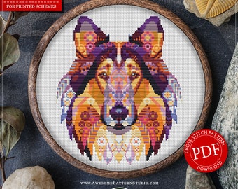 Collie Dog #P767 Cross Stitch Pattern Cross Stitch Embroidery Pattern Download Cross Stitch Kits | Cross Stitch World | Cross Stitch Designs