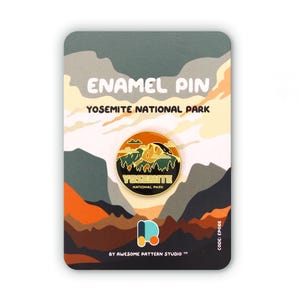 Enamel Pin - Yosemite National Park. Hard Enamel Pin, Enamel Pin Display, Pinback Button, Stick Pins,  Lapel Pin, Acrylic Pin