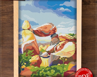 Big Bend National Park, USA #P760 Cross Stitch Pattern Cross Stitch PDF Pattern Download Cross Stitch Patterns | Embroidery Kits