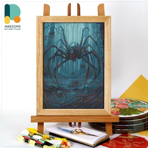 Forbidden Forest Spiders Colony CS2516, Counted Cross Stitch Pattern KIT and PDF | Embroidery Pdf Pattern Download | Cross Stitch Kits