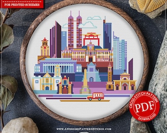 Manila, Philippines #P646 Cross Stitch PDF Pattern Cross Stitch Embroidery Pattern Download Cross Stitch Patterns | Cross Stitch World